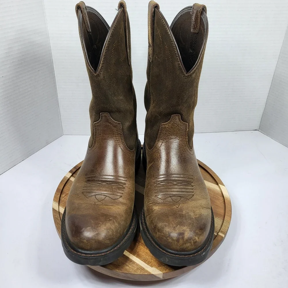 Ariat Sierra Western Work Boots Mens 9D Brown Leather ASTM F2892-17 EH 10014238